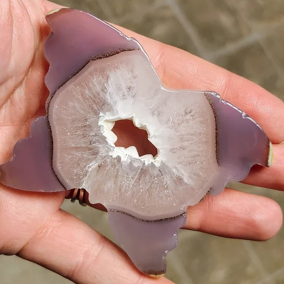 Natural Purple Agate Druzy Butterfly Crystal Carving - Picture 2 of 6